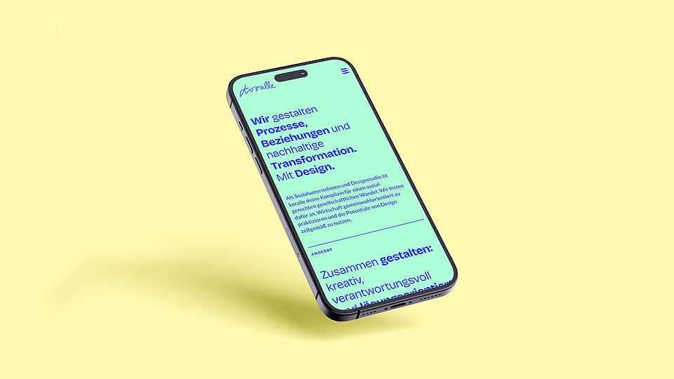 Mobiltelefon-Mockup der Website