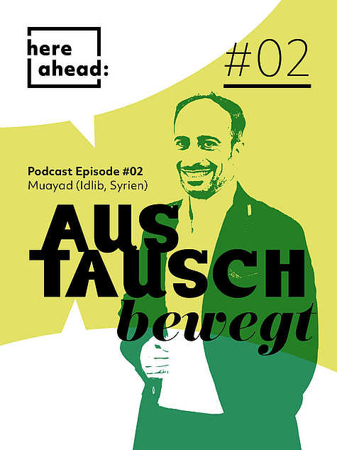 Here Ahead Plakat 02 Poster mit Porträt und Text aus der Podcastreihe „Wurzeln & Wege“ von HERE AHEAD